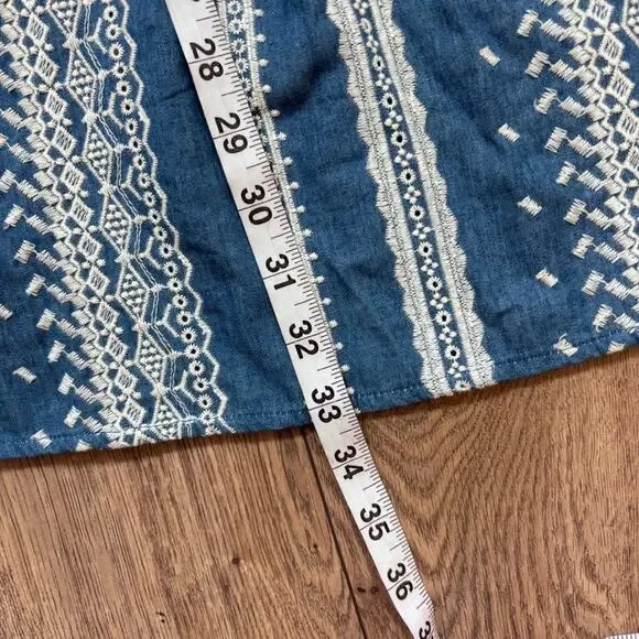 Zara Embroidered Shift Dress Cottagecore Boho Western Women’s L - Picture 5 of 5